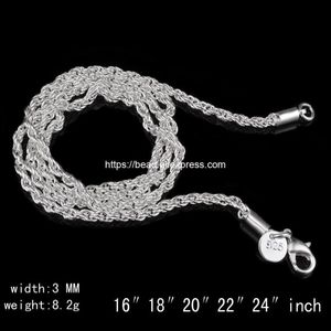 Catene 3 0mm placcato argento con chiusura a moschettone catena 16 18 20 22 24 pollici scegli la misura per gioielli fatti a mano DIY316u