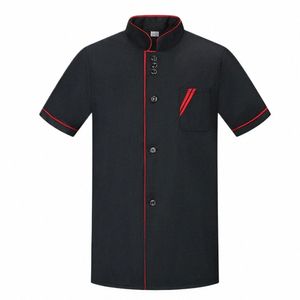 Mundur Restaurant Chef Shirt Gotowanie ubrań odpornych na noszenie świetne szybkie suche tyłki szef kuchni mundur A7re#