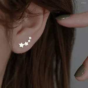 Stud Earrings Trendy Tiny Silver Color Climber Star Crystal Zircon Mini For Women Everyday Teen Party Jewelry Gift