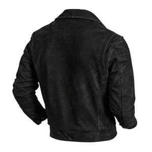 Herren Leder Kunstleder 2023 Neue Air Force Fluganzug Oberschicht Mattes Rindsleder Echtlederjacke Herren Retro Echtleder Schwarze Jacke Trendy 240330