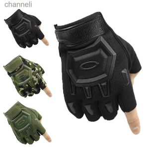 Taktische Handschuhe Marke Multicamel GlovesCamouflage Kampf Airsoft Bike Outdoor Wandern Schießen Paintball Jagd Half Finger YQ240328