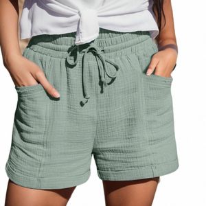 2024 Yeni Yaz Günlük Şortları Kadınlar Temel Kısa Pantolon Spor Pantolonları Fi Ev Şort Sokak Giyim Plaj Giyim Z2XT#