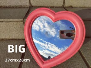 Lusterka ins heart różowe lustro komputerowe makijaż makijaż lustro podwójna próżność lustro lustro wiszące dziewczynę w sformułowaniu sercu Big 27*28cm