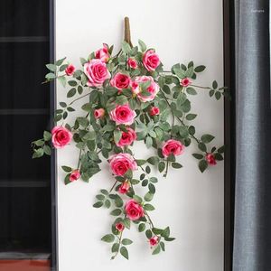 Декоративные цветы искусственная руия роза Кофейня розовая красная роза Стена висят шелковые фальшивые балконы