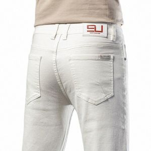 Buraco reto Destructi Calças Distred Jeans Homens Calças Jeans Fi Designer Marca Calças Brancas Masculino Tamanho Grande Y4pj #