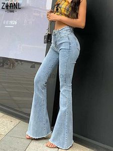 Женские джинсы, женские расклешенные джинсы с высокой талией, винтажные узкие женские джинсы, женские модные эластичные джинсовые брюки, широкие джинсы больших размеров 24328