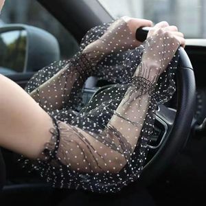 Knee Pads Women Outdoor Oversleeves Summer Arm Cover Sunscreen Sleeves Dots Mesh Driving Gloves Useful Transparent Lace