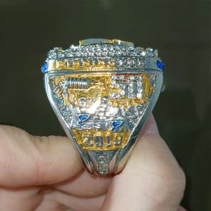 Blues pierścienie hokejowe pierścionki mistrzowskie z pudełkiem europejska i amerykańska nowa dla mężczyzn Trend biżuteria dostosowana 2671