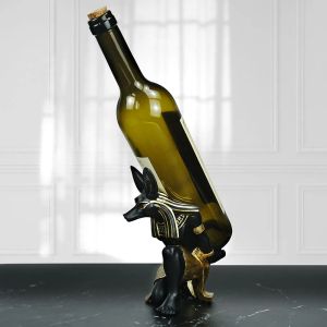 Minyatür reçine anubis tanrı şarap rafı figürler modern Mısır köpek minyatür heykelleri hayvan iç ev masası dekor heykel