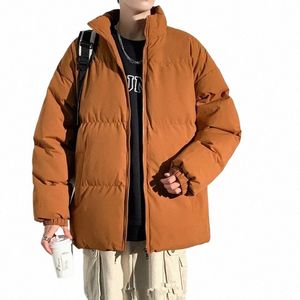 Herbst Winter Herren Warm Stehkragen Parkas Jacken Koreanische Fi Übergroße Cott Gepolsterte Dicke Winter Jacke Männer Puffer Jacke C2GS #