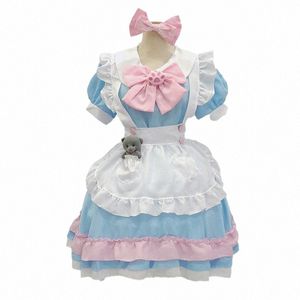 Blue Pure Daily Maid Coswear, Sweet and Sweet College Style Maid Dr, Lolita Dr I6W9#