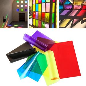 Window Stickers A5 Transparent PVC Colourful Sheet Self Adhesive Glass Change Color Tint Acetate Clear Translucent Hard Sheets Wholesale