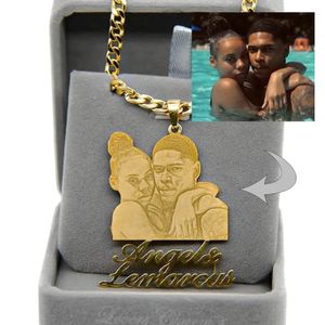 Personalisiertes Muttertagsgeschenk, individuelle Foto-Schnitzerei, Halskette, individueller Foto-Anhänger, Erinnerungs-Familienschmuck, Geschenk, inklusive Schmuckschatulle 240328