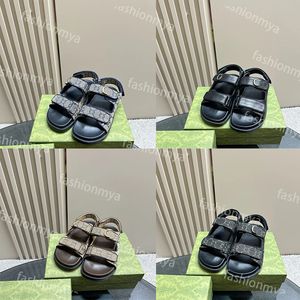 Designer Doppel Sandalfrauen Sandalen Gelee Gummi Sandalen Leinwand Mini Sandalen Plattformrutschen Schnallen Stickel Buchstaben Slipper Sommersandale