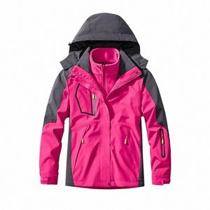 unisex Fleece Lined Warm Hooded Two-pieces Sets 3 in 1 Jacket Men's Coat Waterproof Jacket Outdoor Hiking Hooded Windbreaker J9ek#