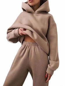 Winter Two Piece Define Women Tracksuit de grande tamanho 2023 Autumn Trouser serve