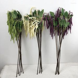 Decorative Flowers 2Pcs Faux Bean Nut Simulation Fake Flower Branch Home Pography Forest Wedding Decoration Plastic Artificial Plants