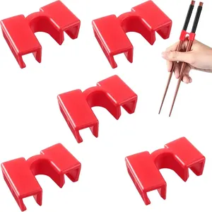 Yemek çubukları 5pcs/set Yeniden kullanılabilir çubuk yardımcıları, yeni başlayan eğitmenler veya öğrenci için Çinli antrenör sahibi eğitimi eğitiyor