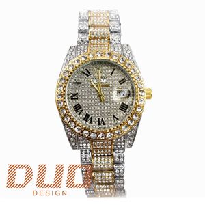 Pass Diamond Test Luksusowy zegarek biżuterii Moissanite Watch Full Diamond Out Out VVS Designer Classic Keep Real Watch Sapphire Mirror Wysokiej jakości oryginał z pudełkiem