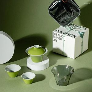 Teegeschirr-Sets, japanisches Reise-Tee-Set, minimalistisches Keramik-Außen-Tragbare Tasche, schnelle Gästetasse und chinesische Töpferkanne