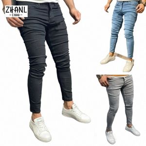 New Man Pants Retro Stretch Jeans Casual Slim Fit byxor Male Wing Zipper Plus Size Pencil Pants Denim Skinny Jeans For Men V1RU#