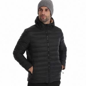 Ueteey 2023 Winter Männer Frauen Reversible Pufferjacke Warme leichte weiße Ente Daunenjacken mit Kapuze Lässige tragbare männliche Mantel X4xw #