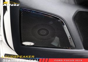 For Ford Focus 2018 2019 Car Styling Door Gate Loudspeaker Sound Chrome Pad Speaker Cover Trim Frame Sticker Interior Accessories2466512