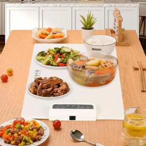 Table Mats Kitchen Supplies Adjustable Temperature Electric Warming Tray Foldable Design Fast Heating Food Warmer Plate For Dining