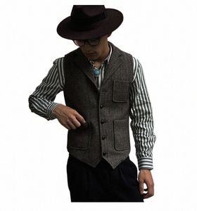 men's Suit Vest Single Breasted Steampunk Clothing Retro Gentleman Busin Sleevel Jacket Social Banquet Wedding P5Xr#