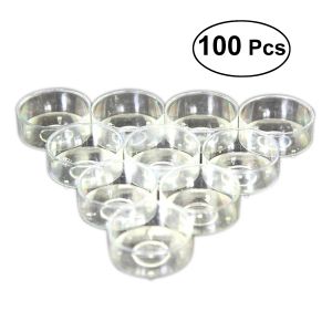 Accessories 100 Pcs Plastic Candle Holder Clear Candle Cup Candle Holder in Clear Color Small Cylinder Candle Holder Decorative Supplies