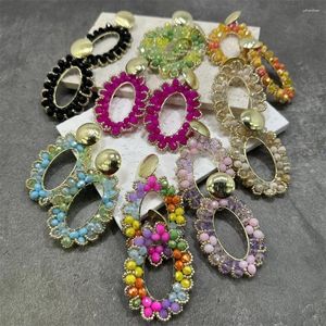 Orecchini pendenti Boemia Goccia di perline di cristallo colorato per le donne Perline fatte a mano all'uncinetto Regali di gioielli di dichiarazione 2024
