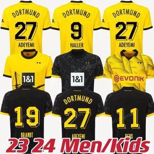 23 24 Reus T -shirt Soccer Jerseys Haller Special Black 2023 2024 Away Football Top Shirts Bellingham Hummels Brandt Dortmund Yeyna Men Kid Kit Fans Player