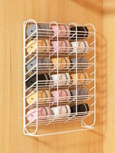 Hooks 18 Grid Wall-mounted Socks Organizer Rack Over Door Hanging Storage Holder Bedroom Closets Shoes Bag For Room