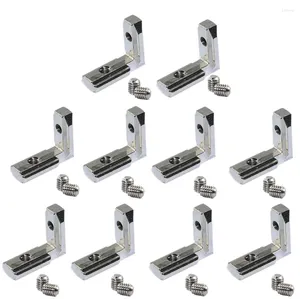 Tigelas 20 Pcs T Slot L-Forma Interior Dentro do Conector de Canto Suporte de Conjunta para Perfil de Extrusão de Alumínio 2024 Série 6mm