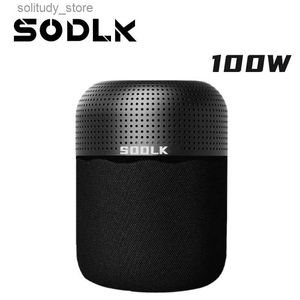 Alto-falantes portáteis SODLK 100W alto-falante Bluetooth de alta potência com alto-falante Bluetooth de alta potência IPX7 à prova d'água T100 poderoso alto-falante Bluetooth Q240328