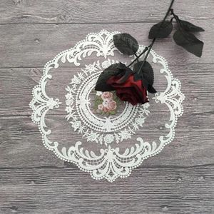 Bord mattor 2 ste värmebeständig lavendel kopp mattor hantverk fransk stil virkning spetsar doilies vintage handgjorda blomsterunderlägg festdekor