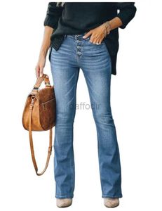 Damenjeans 2023 Neue Damen-Boot-Cut-Jeans mit mittlerer Taille, modische, dünne High-Stretch-Denim-Schlaghosen, beiläufige, dünne Damenhosen S-2XL 24328