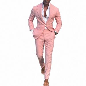 Nuovo Design Beach Abiti da sposa per uomo Slim Fit Smoking da sposa Groomsmen Best Man Party Dr Abito maschile 2 pezzi Costume Homme y9IV #