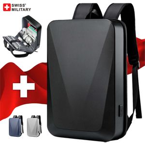 SWISS MILITAR 17 Polegadas Laptop À Prova D 'Água TSA Anti Roubo Hard Shell Bolsa Escritório Homens Mochila De Negócios