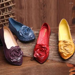 Casual Shoes XIHAHA Women's National Wind Leather Ladies Mom Soft Loafers Woman Comfort Doug Girls Female Sneaker