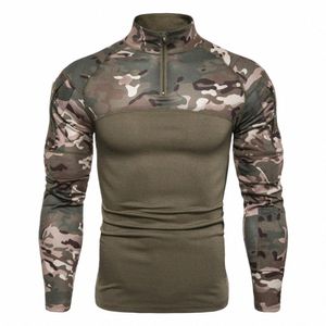 MENS US Tactical Combat Black T-shirt LG Sleeve CP Camoue Airsoft Shirts Cam Hunting Clothing Y2SZ#