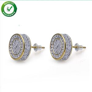 Designer Earrings Hip Hop Jewelry Luxury Mens Stud Earring Brand Iced Out Diamond Fashion Earings Gold Silver for Men Bling Crysta2599