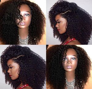 545039039 Silk Top Full Lace Wigs Glueless Kinky Curly Human Hair Mongolian Spets Front Wig Virgin Hair With Silk Base Baby4482000