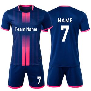 Anpassade Plain Football Club Jerseys Kits Anpassa sublimering Mens Soccer Uniforms Team Soccer Wear Set med säsong 240314
