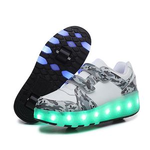 Inline & Roller Skates Two Wheels Luminous Usb Charging Skate Shoe Outdoor Casual Fashion Children Sneaker Drop Delivery Sports Outdoo Dhee0