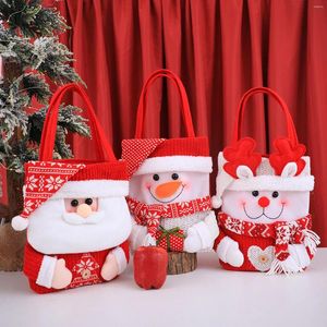 保管バッグクリスマスデコレーション漫画サンタクロース雪だるまエルクギフトバッグメリー装飾子供のキャンディークリスマスハンドバッグ