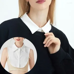 Fliegen Mode Gefälschte Kragen Bluse Für Frauen Weiß Blau Abnehmbare Hemd Spitze Falsche Revers Top Kleidung Zubehör