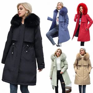 大きなフェイクカラーの女性用LGコットジャケットが濃厚な冬のコートを濃くして、コットパッドアウターウェアxxxl d冬のコートh6lu＃