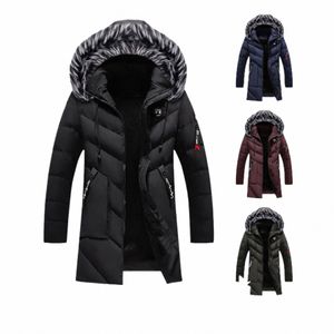 Lässige winddichte warme Daunenjacke Mantel Männliche Outwear Plus Size Schneekleidung Fi LG Mit Kapuze Vintage Cott Parka Männer Mantel q9cj #