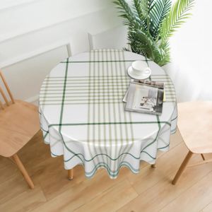 Square Checkered Plaid TablecoM 60 Inch Round Polyester för fest Picknick bordsskiva matsal 240312